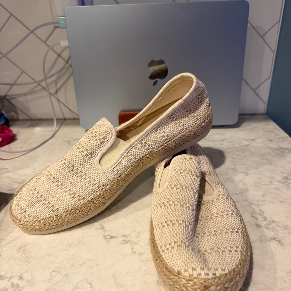 Esprit Nadine Woven Espadrille Slip-On Flats Cream Size 8.5M